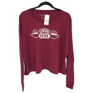 Friends Women's Long Sleeve Casual Merlot Cropped Graphic Tee Choose Sizes